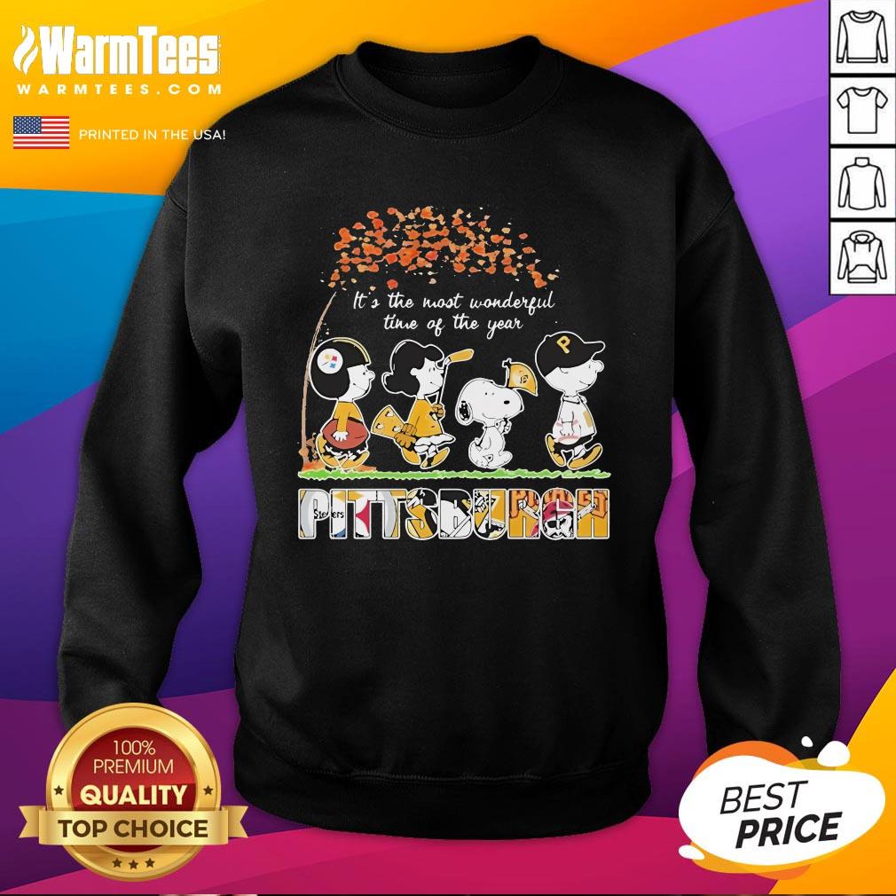 Top The Peanuts Pittsburgh Sports It's The Most Wonderful Time Of The Year T-Shirt - Image 4