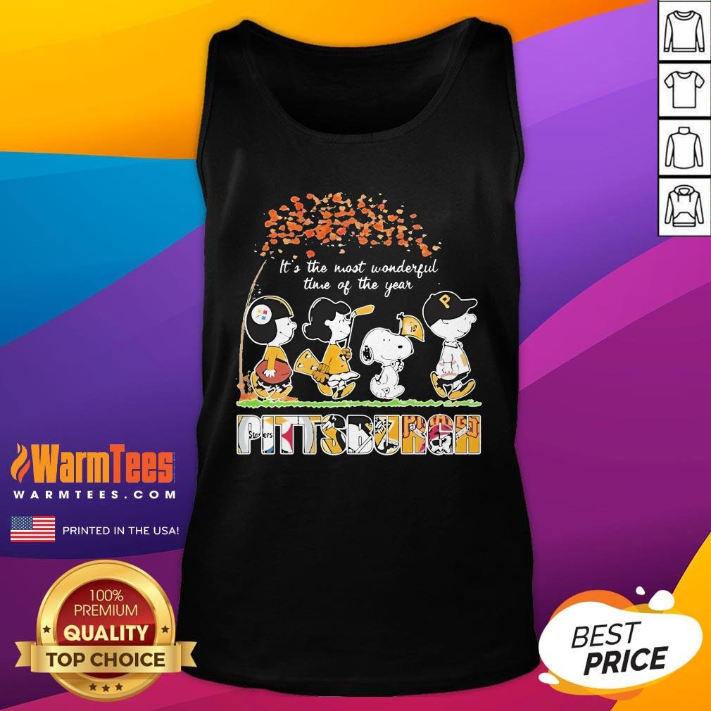 Top The Peanuts Pittsburgh Sports It's The Most Wonderful Time Of The Year T-Shirt - Image 5
