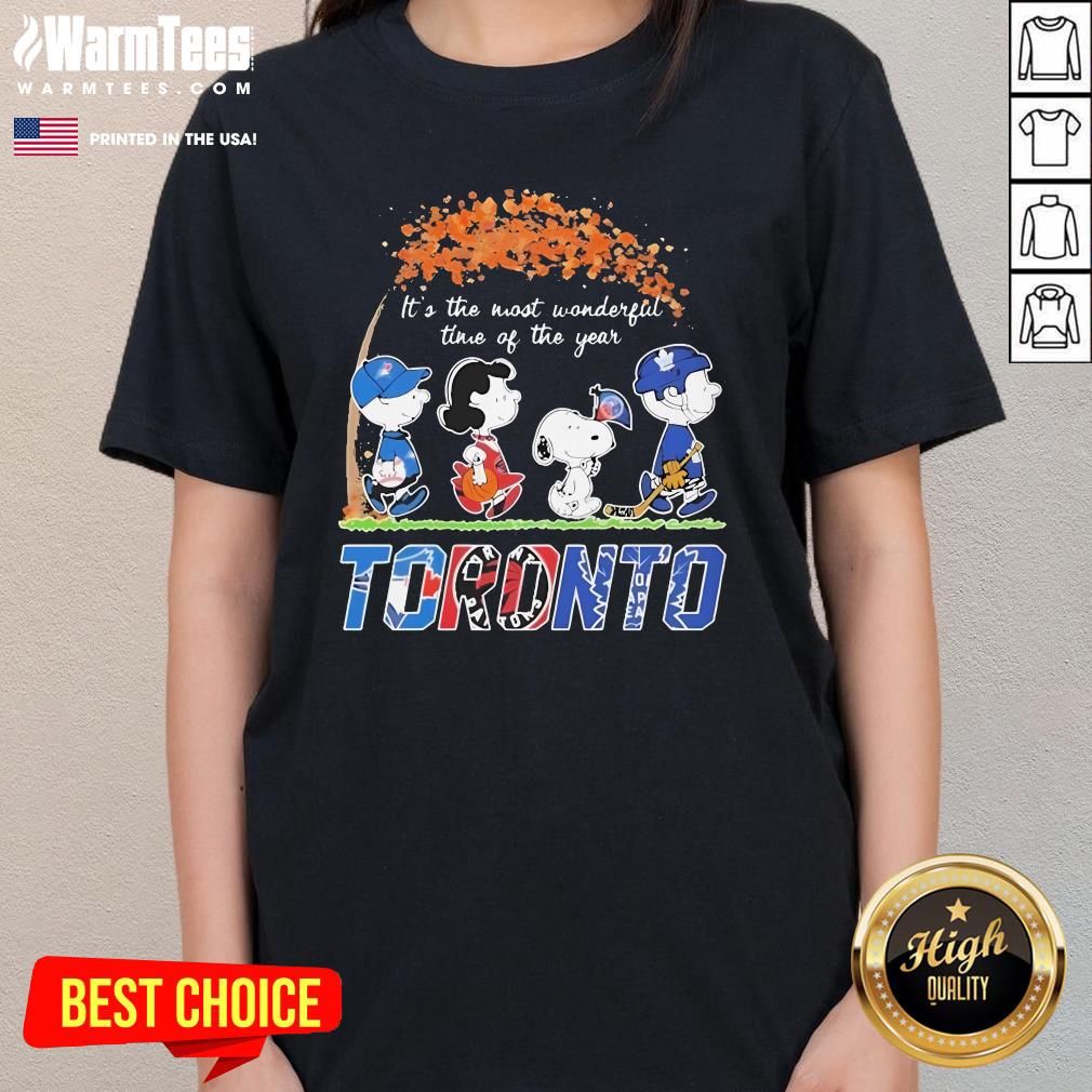 Top The Peanuts Toronto Sports It's The Most Wonderful Time Of The Year T-Shirt - Image 2