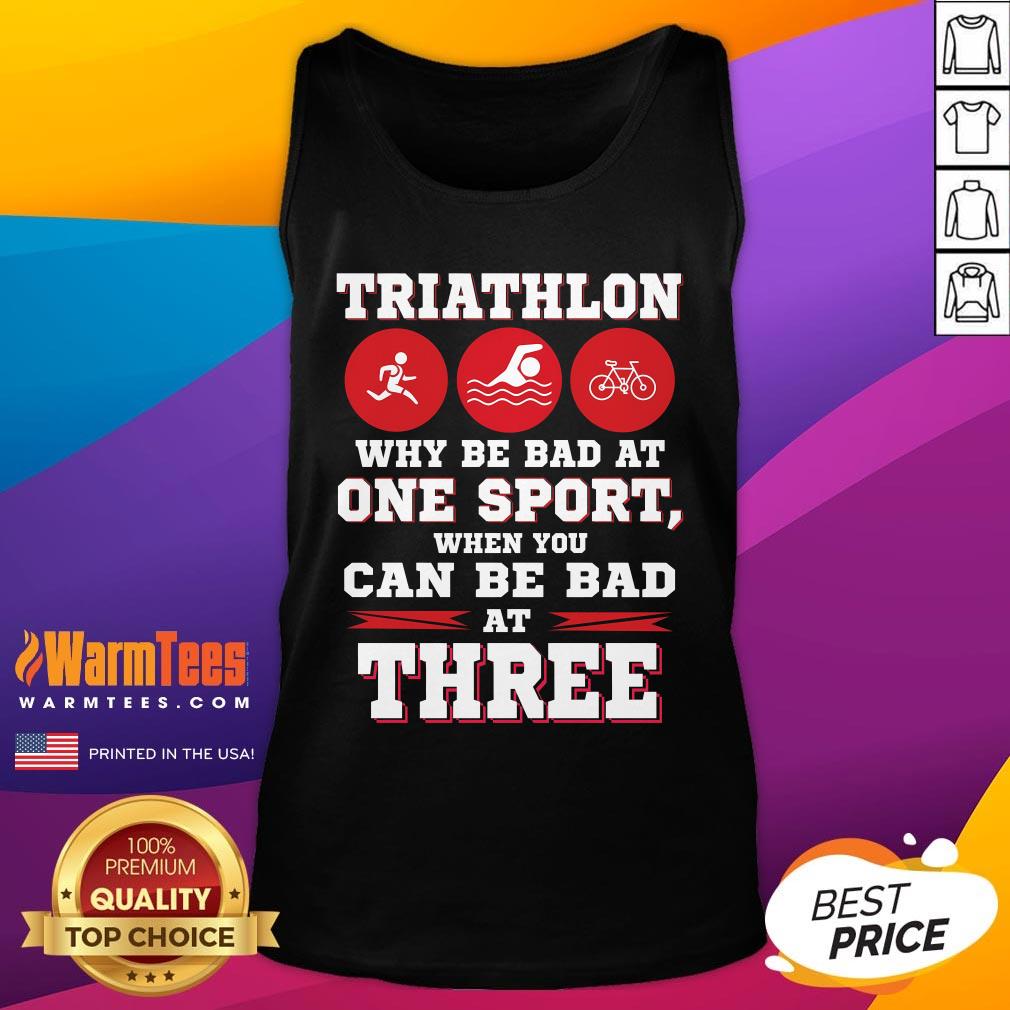 Top Three Sports One Race The Challenge Of A Triathlete's Life T-Shirt - Image 5