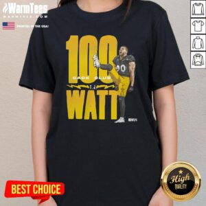 Alternative view of Top Tj Watt Pittsburgh 100 Sack Club T-Shirt