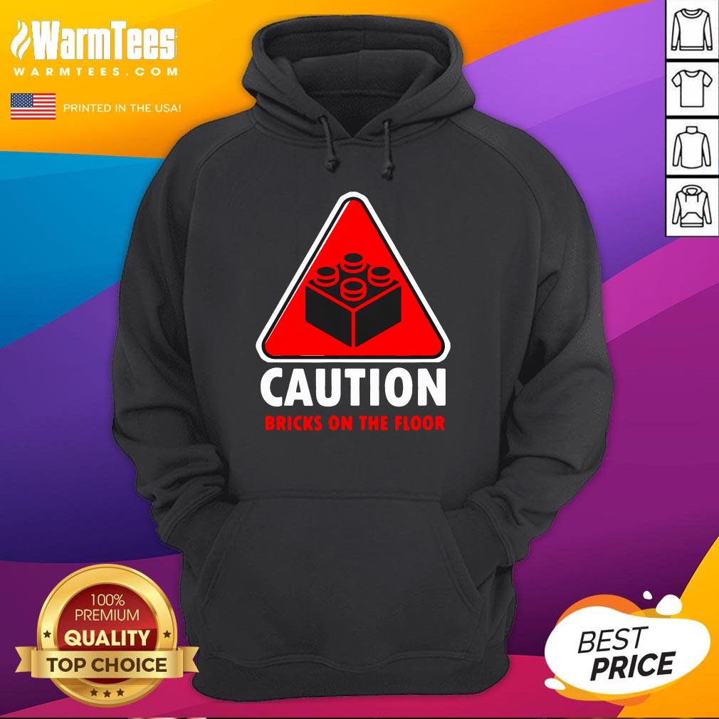 Top Warning Caution Building Blocks Bricks On Floor T-Shirt - Image 3
