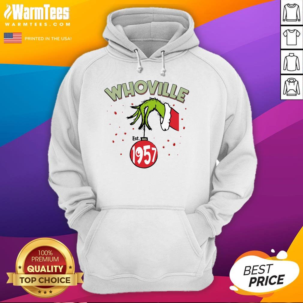 Top Whoville Est 1957 Merry Grinchmas Christmas T-Shirt - Image 3