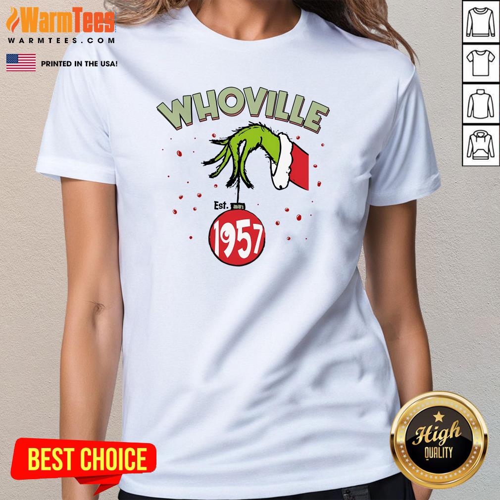 Top Whoville Est 1957 Merry Grinchmas Christmas T-Shirt - Image 2