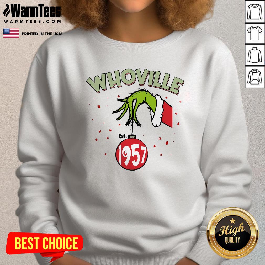 Top Whoville Est 1957 Merry Grinchmas Christmas T-Shirt - Image 4