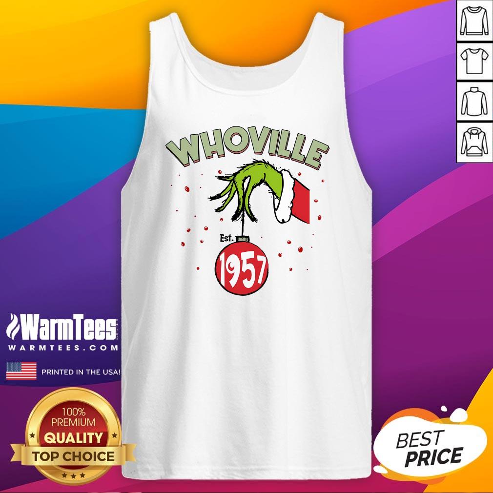 Top Whoville Est 1957 Merry Grinchmas Christmas T-Shirt - Image 5