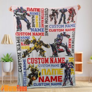 Transformers Optimus Prime & Bumblebee Blanket Fleece Customized Blanket