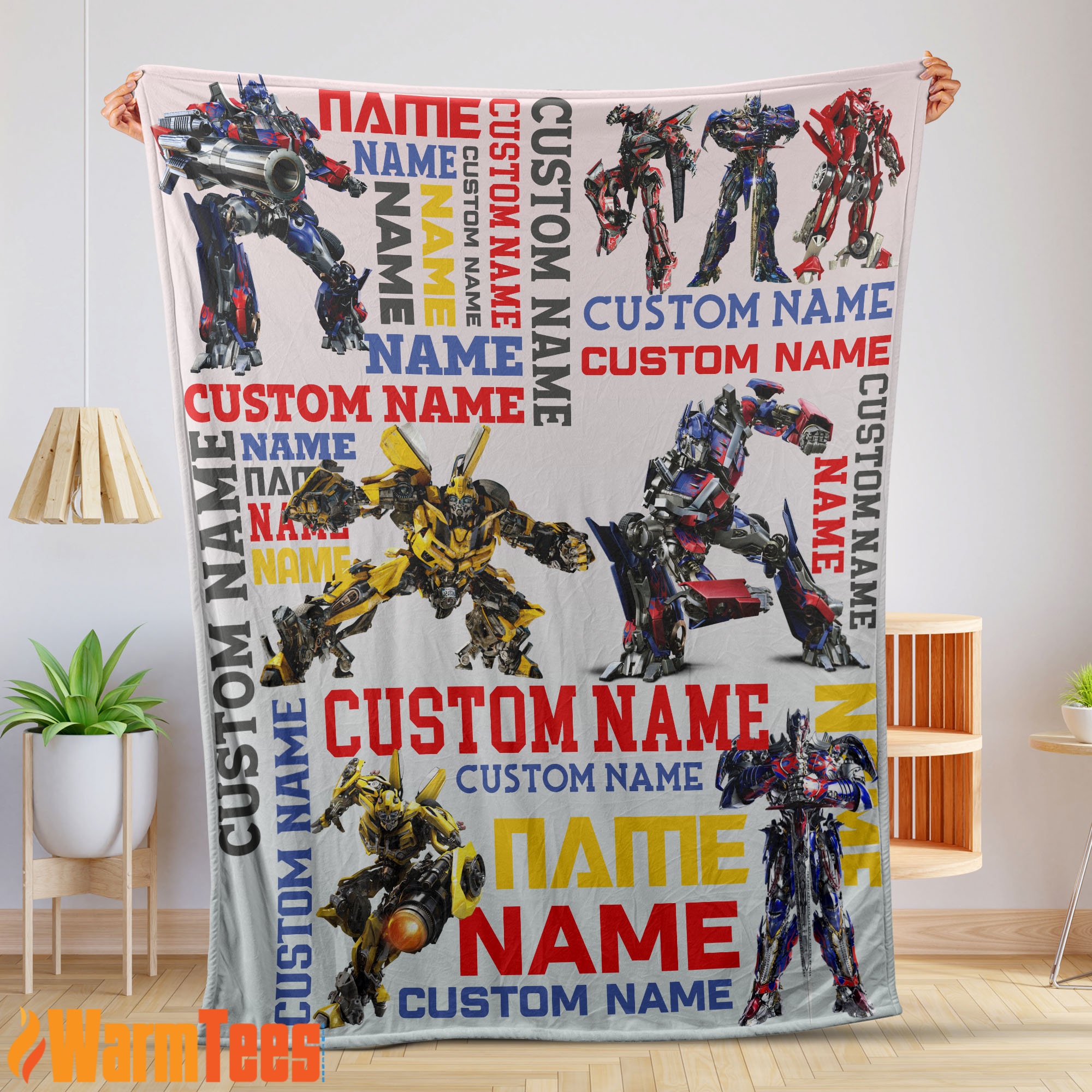 Transformers Optimus Prime & Bumblebee Blanket Fleece Customized Blanket