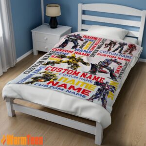 Alternative view of Transformers Optimus Prime & Bumblebee Blanket Fleece Customized Blanket