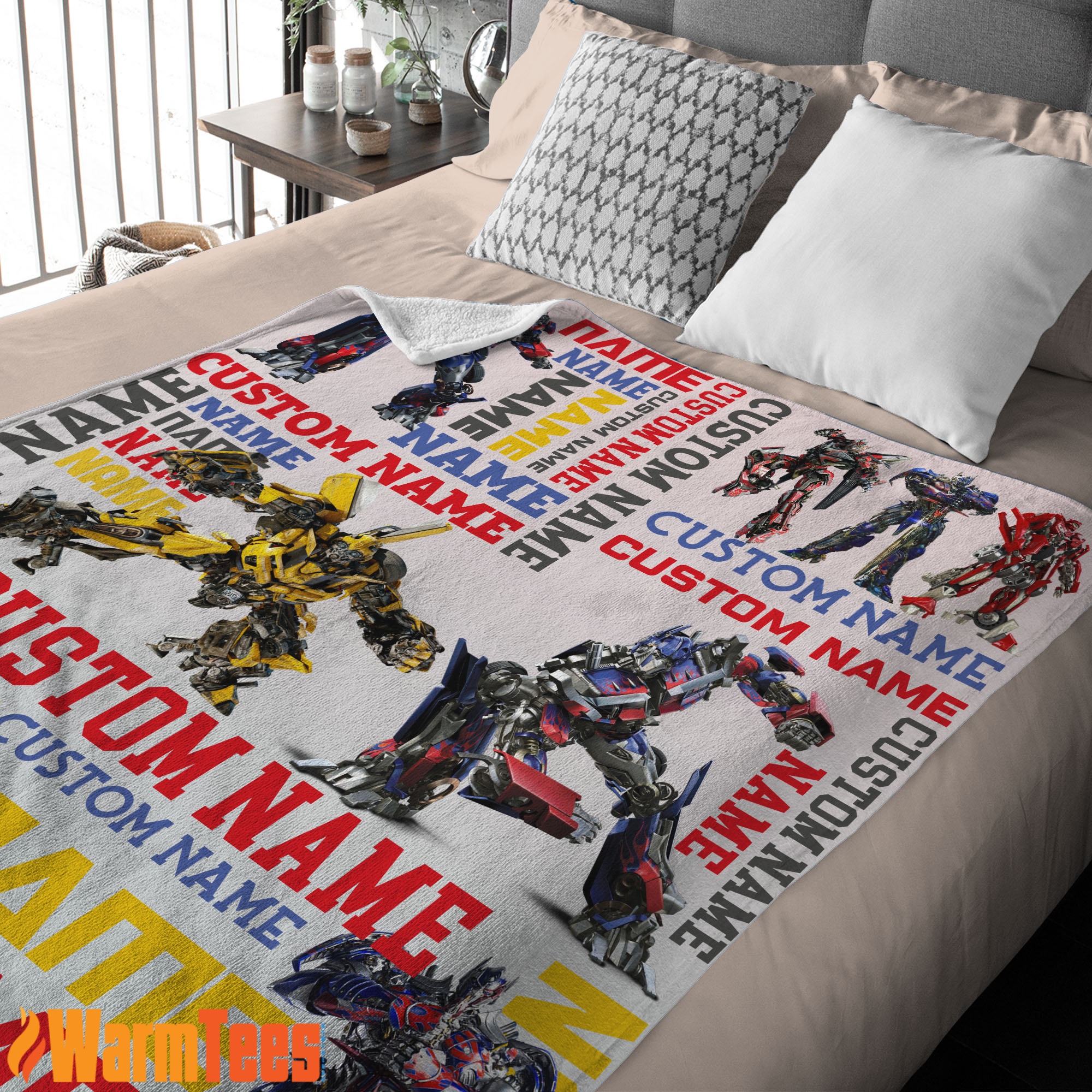 Transformers Optimus Prime & Bumblebee Blanket Fleece Customized Blanket - Image 3