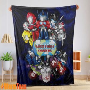 Transformers Team Chibi Cute Fleece Blanket Customize Blanket