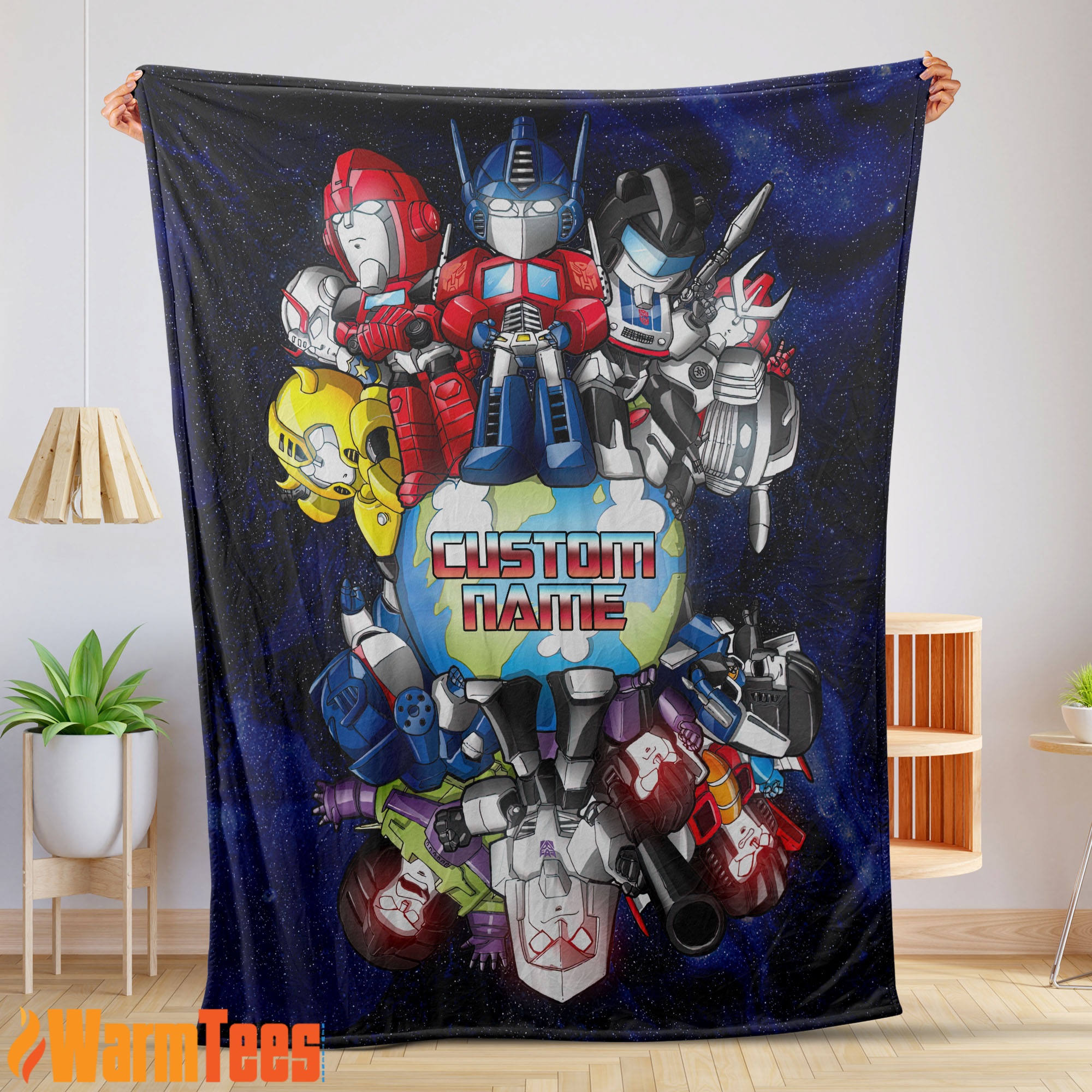 Transformers Team Chibi Cute Fleece Blanket Customize Blanket
