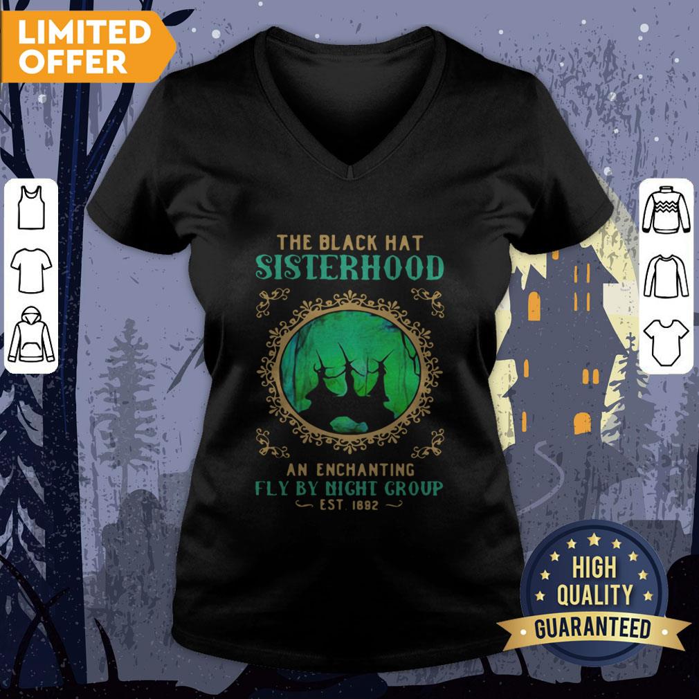 Witchs Halloween The Black Hat Sisterhood An Enchanting Fly By Night Group Est 1692 Shirt - Image 3