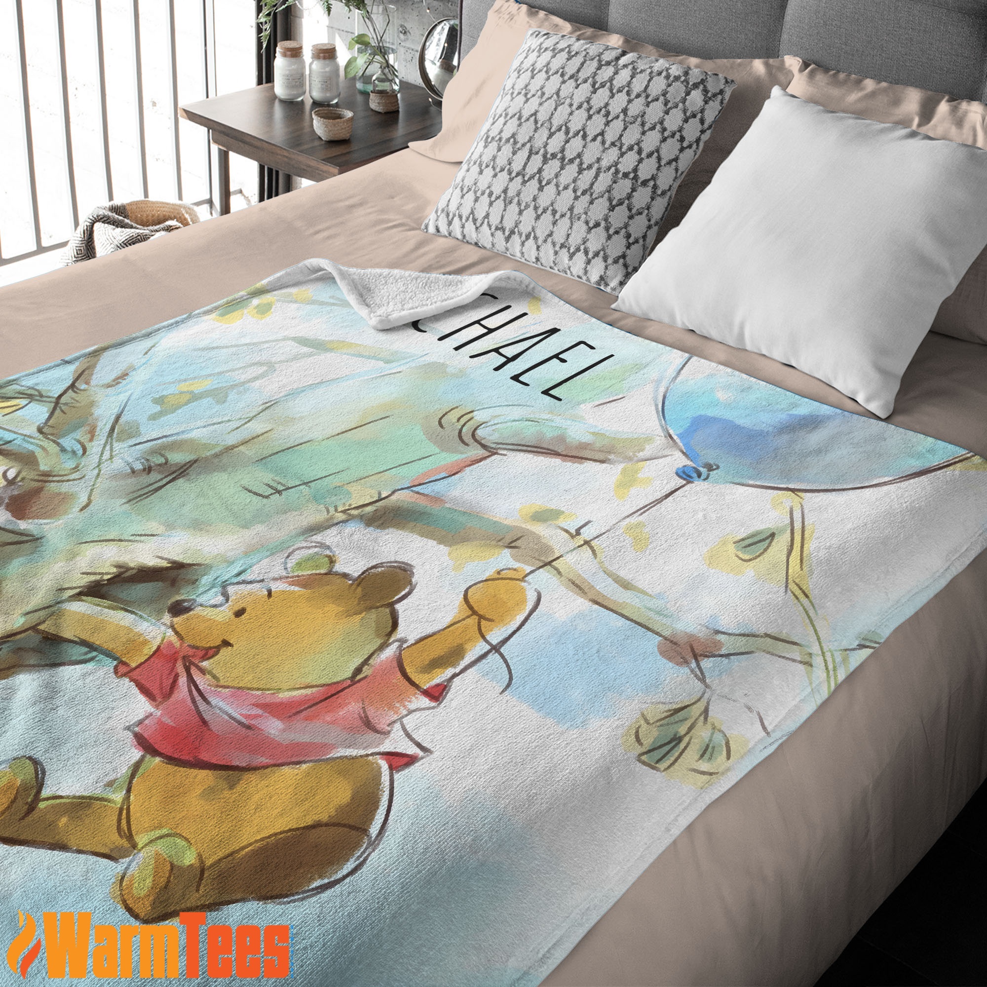 Winnie The Pooh Personalized Minky Classic Pooh Bear Blanket Customize Blanket - Image 2