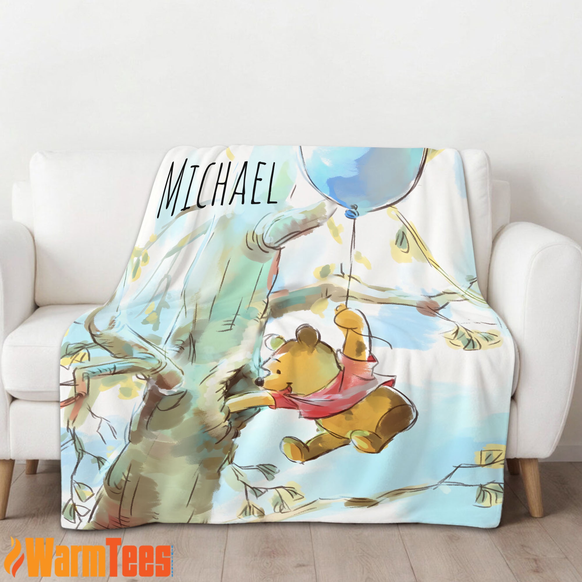 Winnie The Pooh Personalized Minky Classic Pooh Bear Blanket Customize Blanket - Image 3