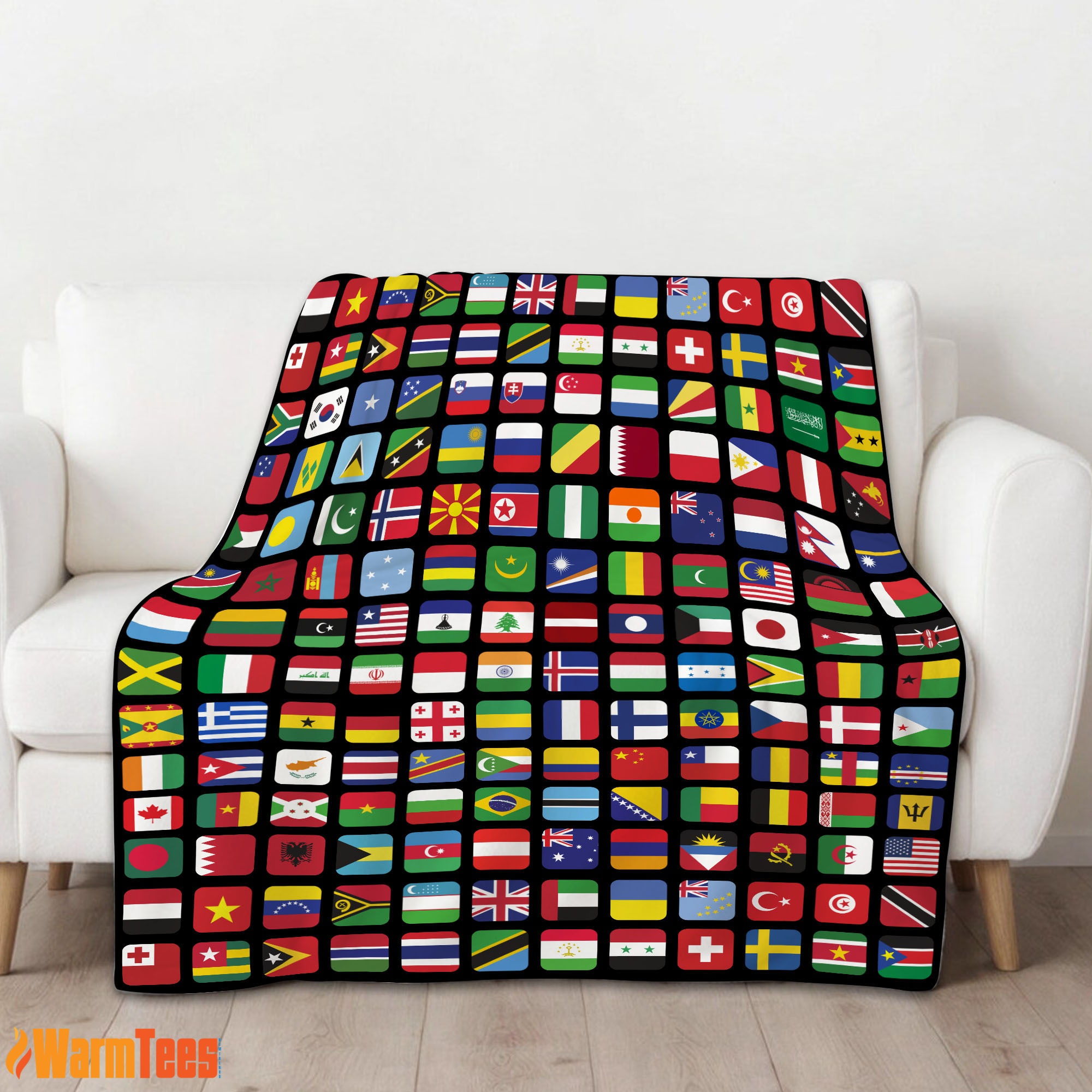 World Flags Grid Colorful International Countries Flag Blanket Fleece Blanket - Image 2