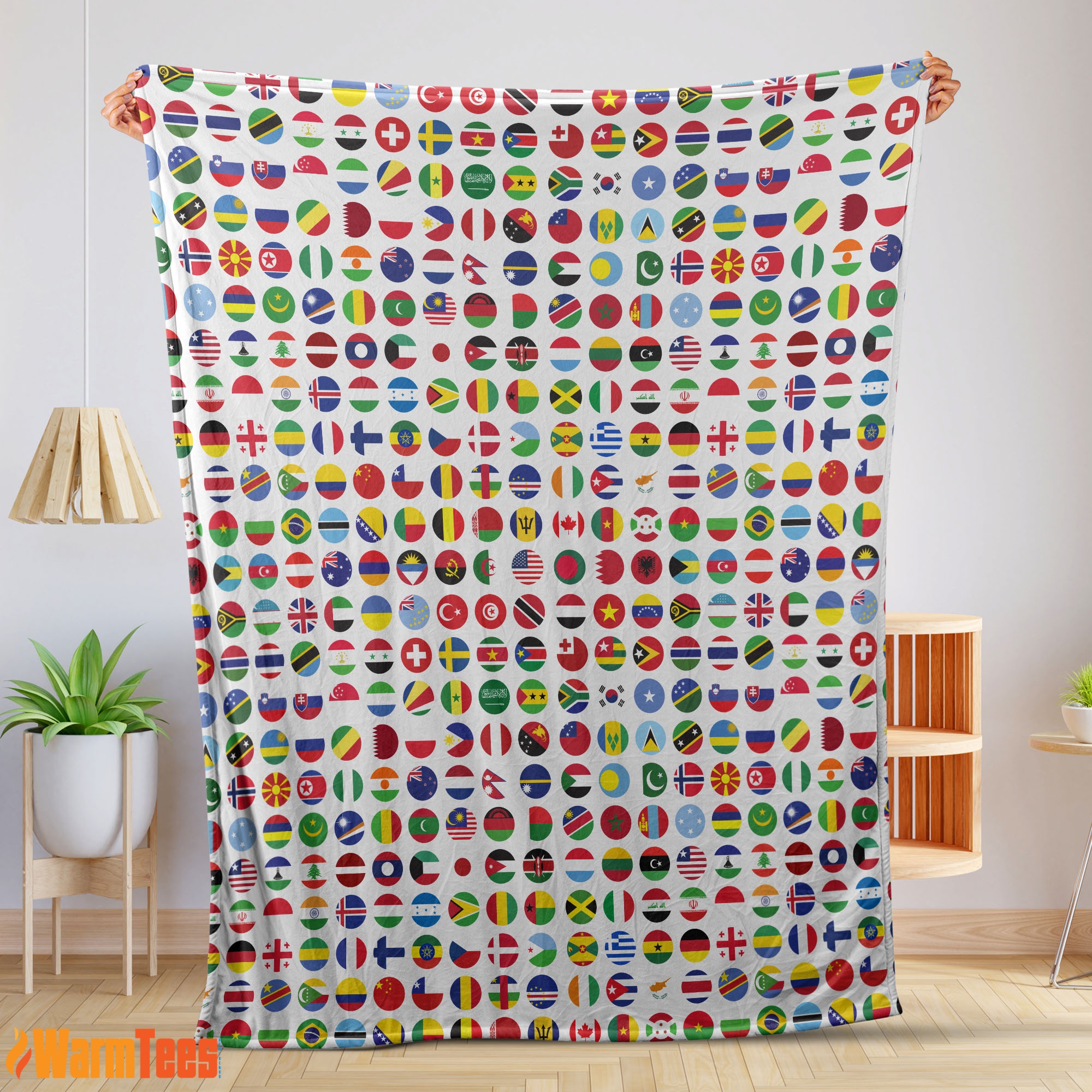 World Flags International Flags Collage Blanket Fleece Blanket
