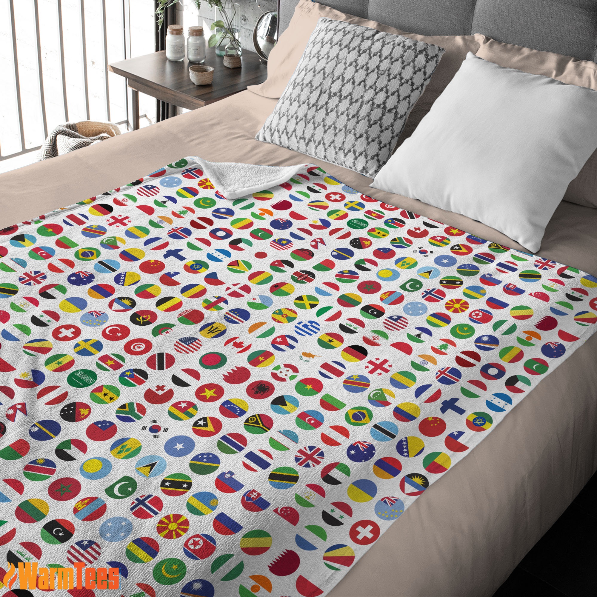 World Flags International Flags Collage Blanket Fleece Blanket - Image 3