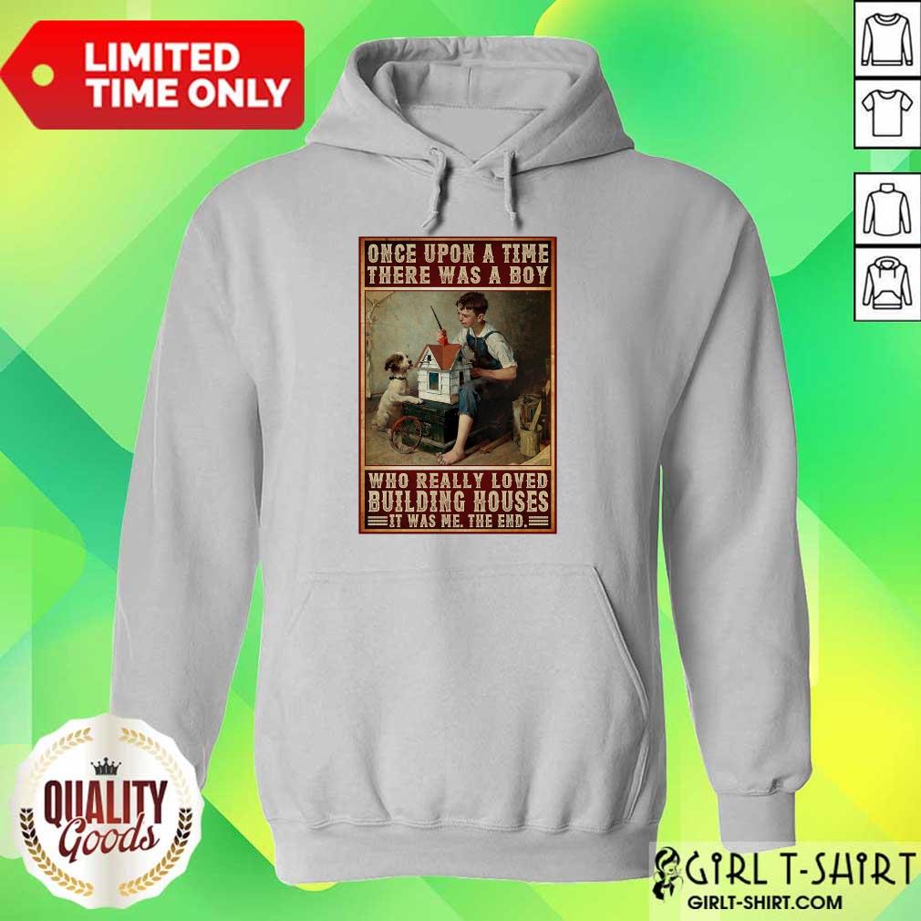 A Boy And Dog Building Houses Poster Shirt - Image 3