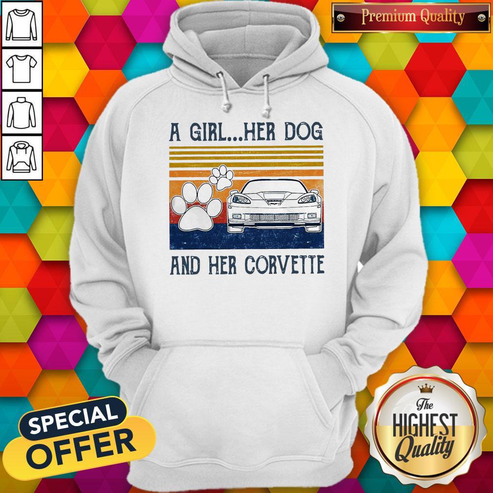 A Girl Her Dog And Her Corvette Vintage Shirt - Image 2