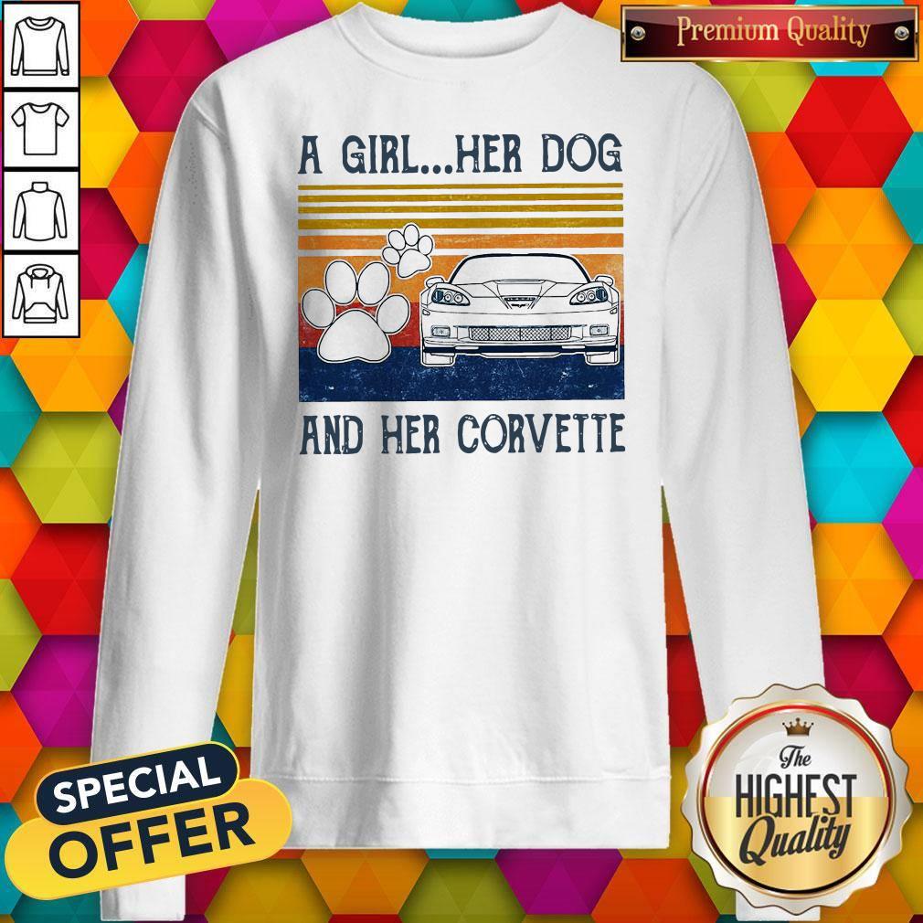 A Girl Her Dog And Her Corvette Vintage Shirt - Image 5