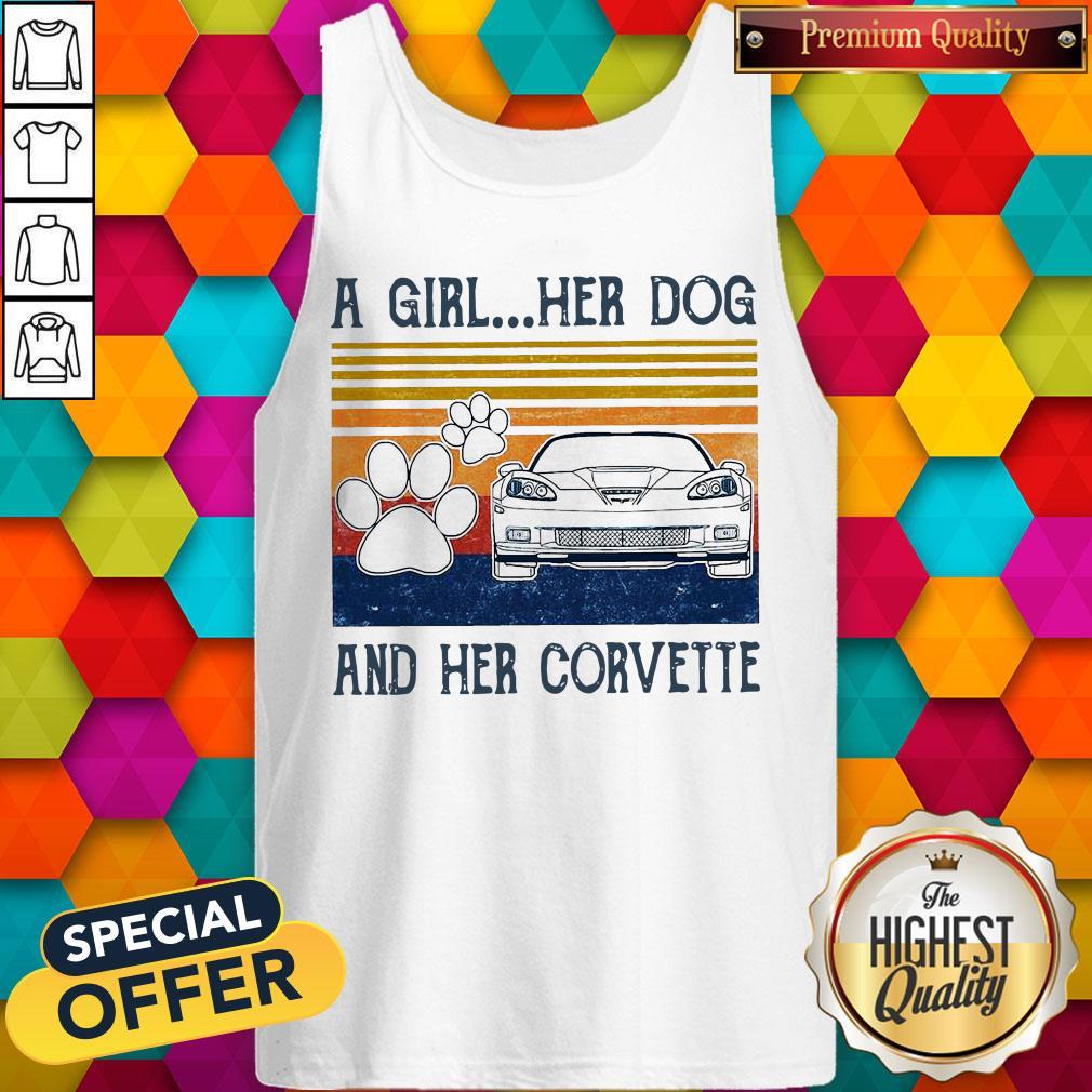 A Girl Her Dog And Her Corvette Vintage Shirt - Image 4