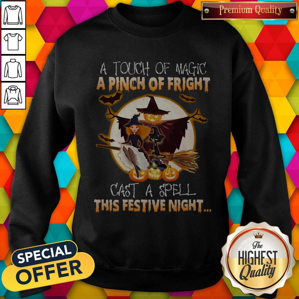 A Touch Of Magic A Pinch Of Fright Cast A Spell This Festive Night Halloween Shirt - Image 5
