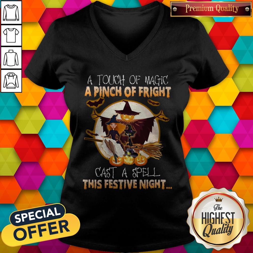 A Touch Of Magic A Pinch Of Fright Cast A Spell This Festive Night Halloween Shirt - Image 3