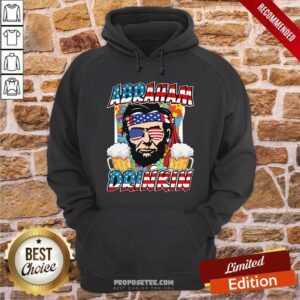 Alternative view of Abraham Lincoln Drinkin 4th Of July Ladies Shirt