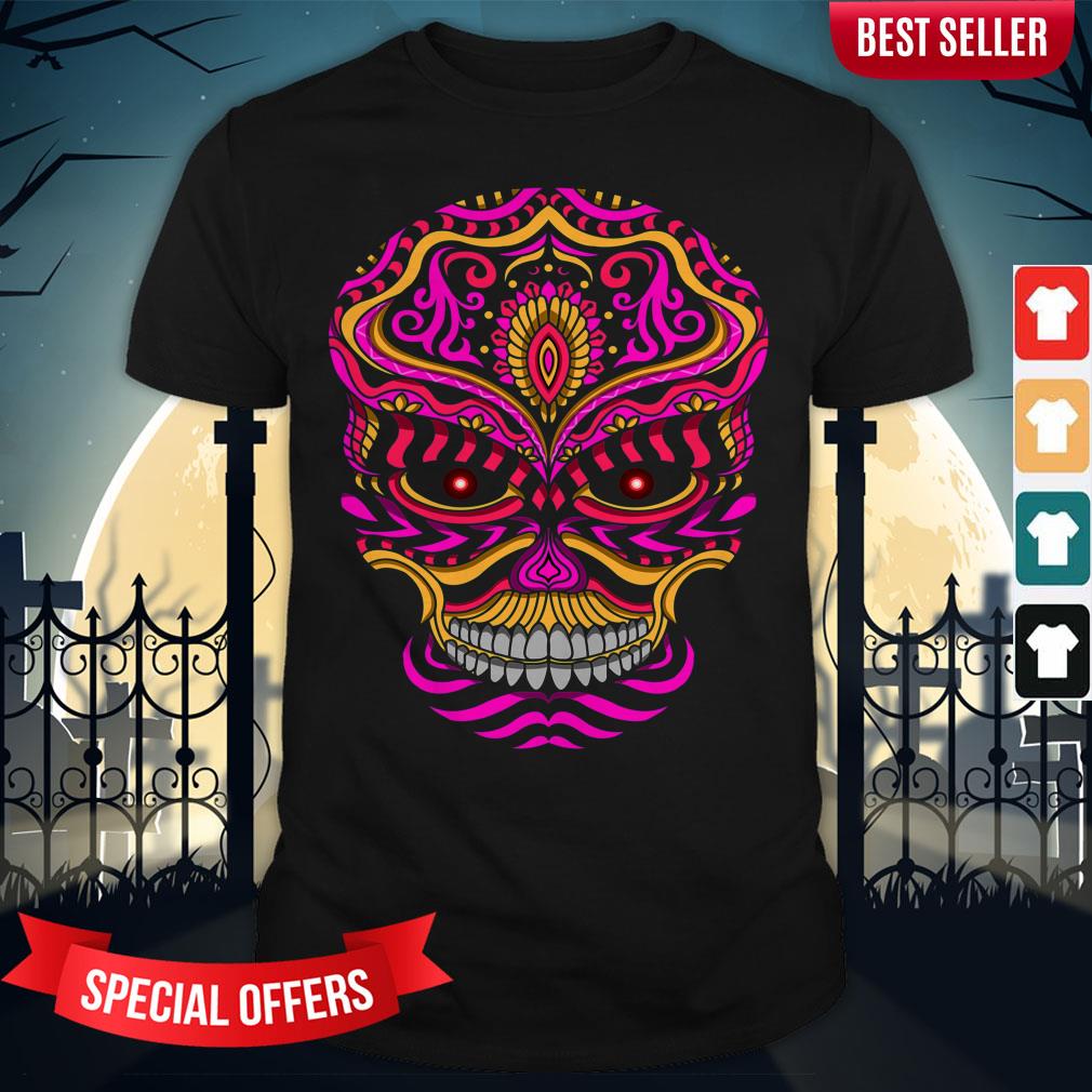 Abstract Day Of The Dead Dia De Muertos Sugar Skull Shirt
