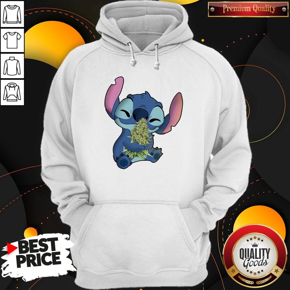 Amazing I Love Baby Stitch Hug Cannabis Shirt - Image 5