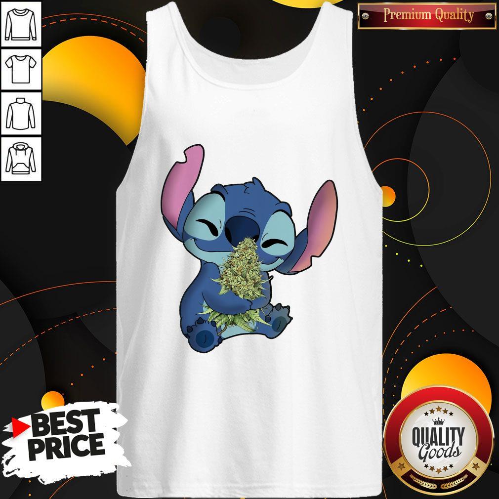 Amazing I Love Baby Stitch Hug Cannabis Shirt - Image 3