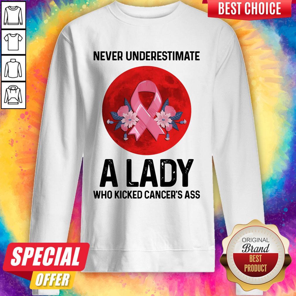 Amazing Never Underestimate A Lady Who Kicked Cancer’s Ass Moon Shirt - Image 4
