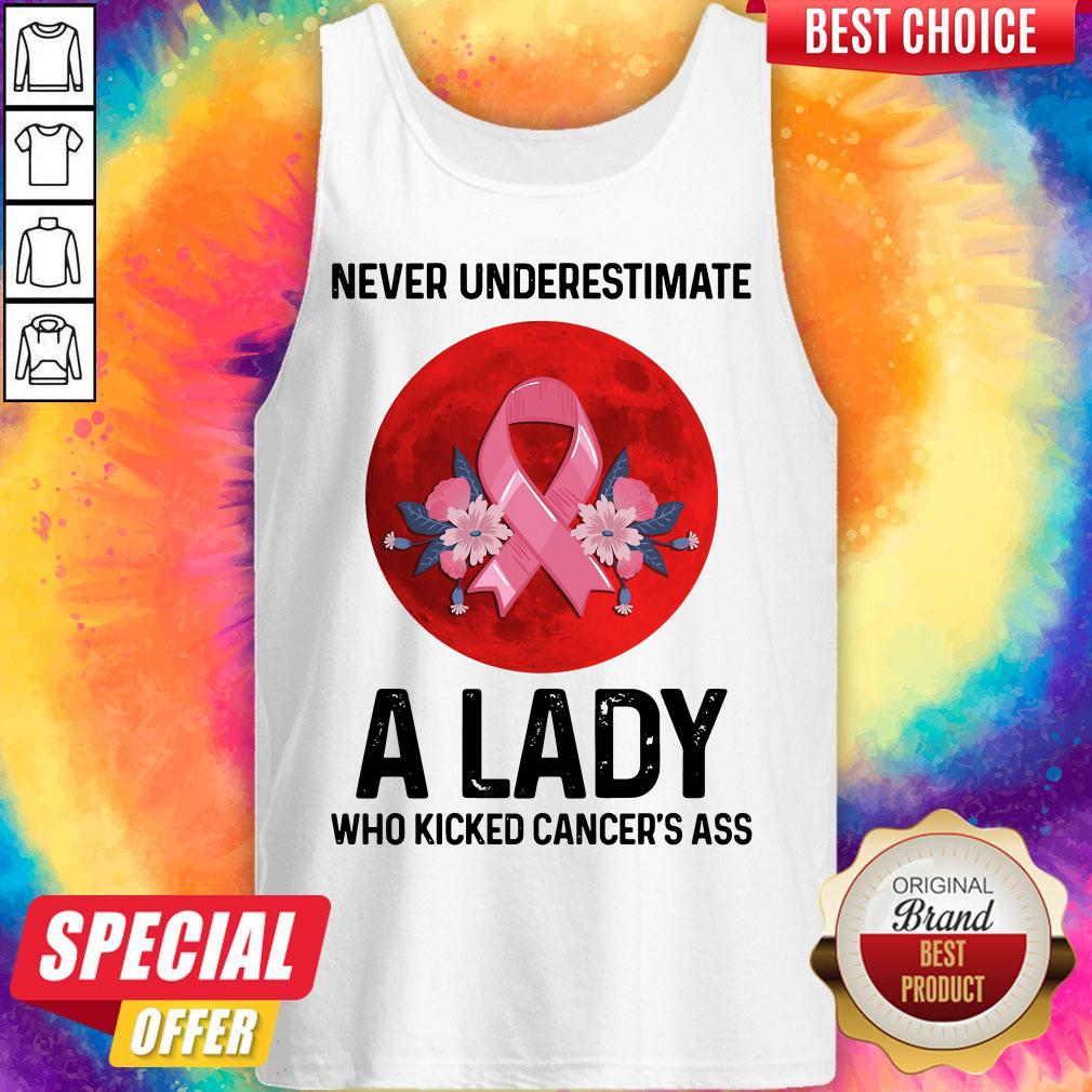 Amazing Never Underestimate A Lady Who Kicked Cancer’s Ass Moon Shirt - Image 3