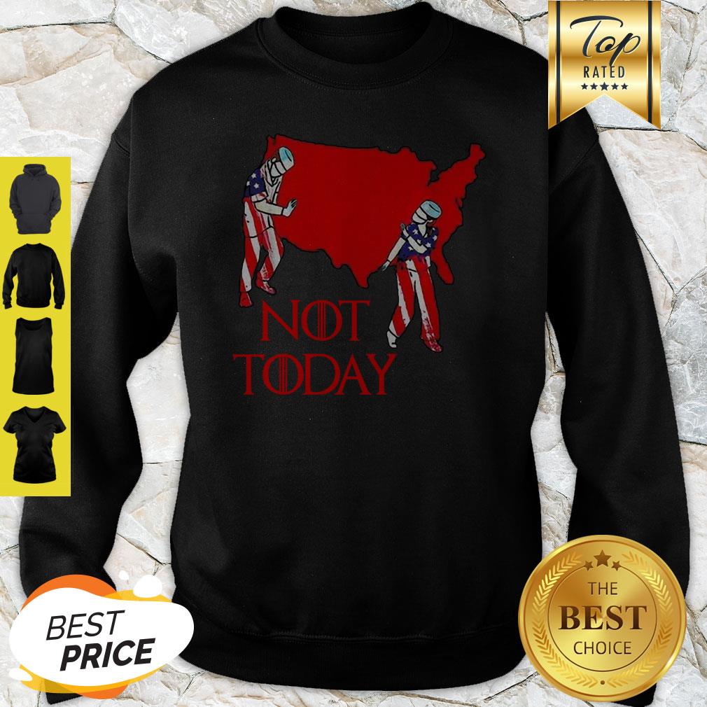 America Map Nurse Not Today Coronavirus Shirt - Image 2