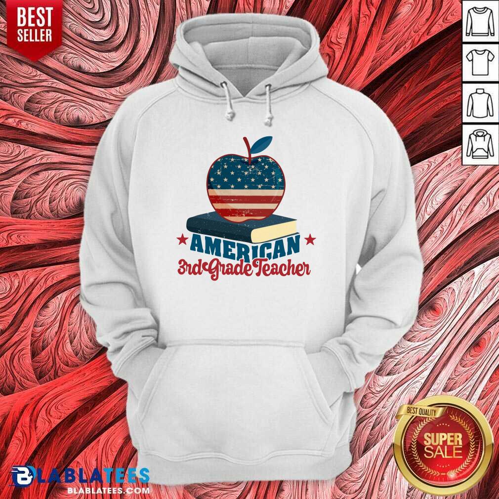 American 3rd Grade Teacher Apple And Book Shirt - Image 5
