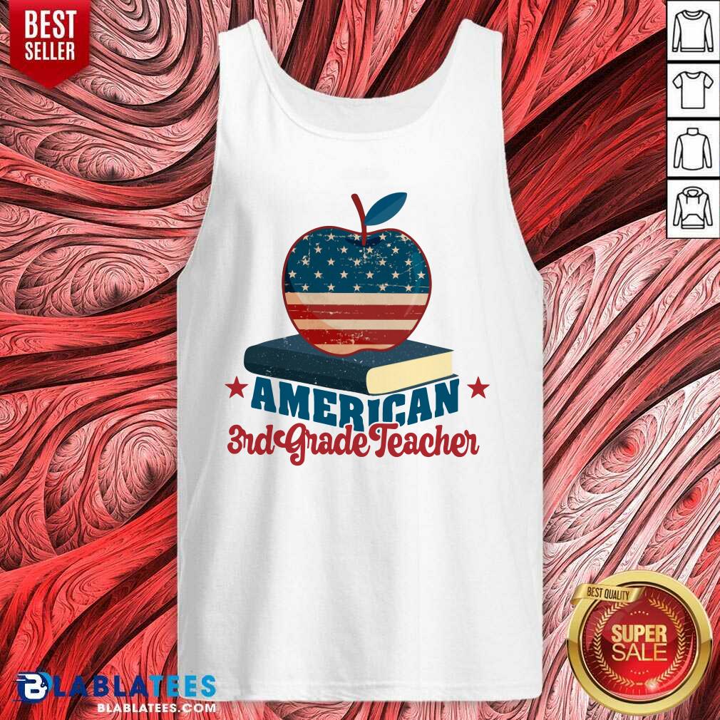 American 3rd Grade Teacher Apple And Book Shirt - Image 3