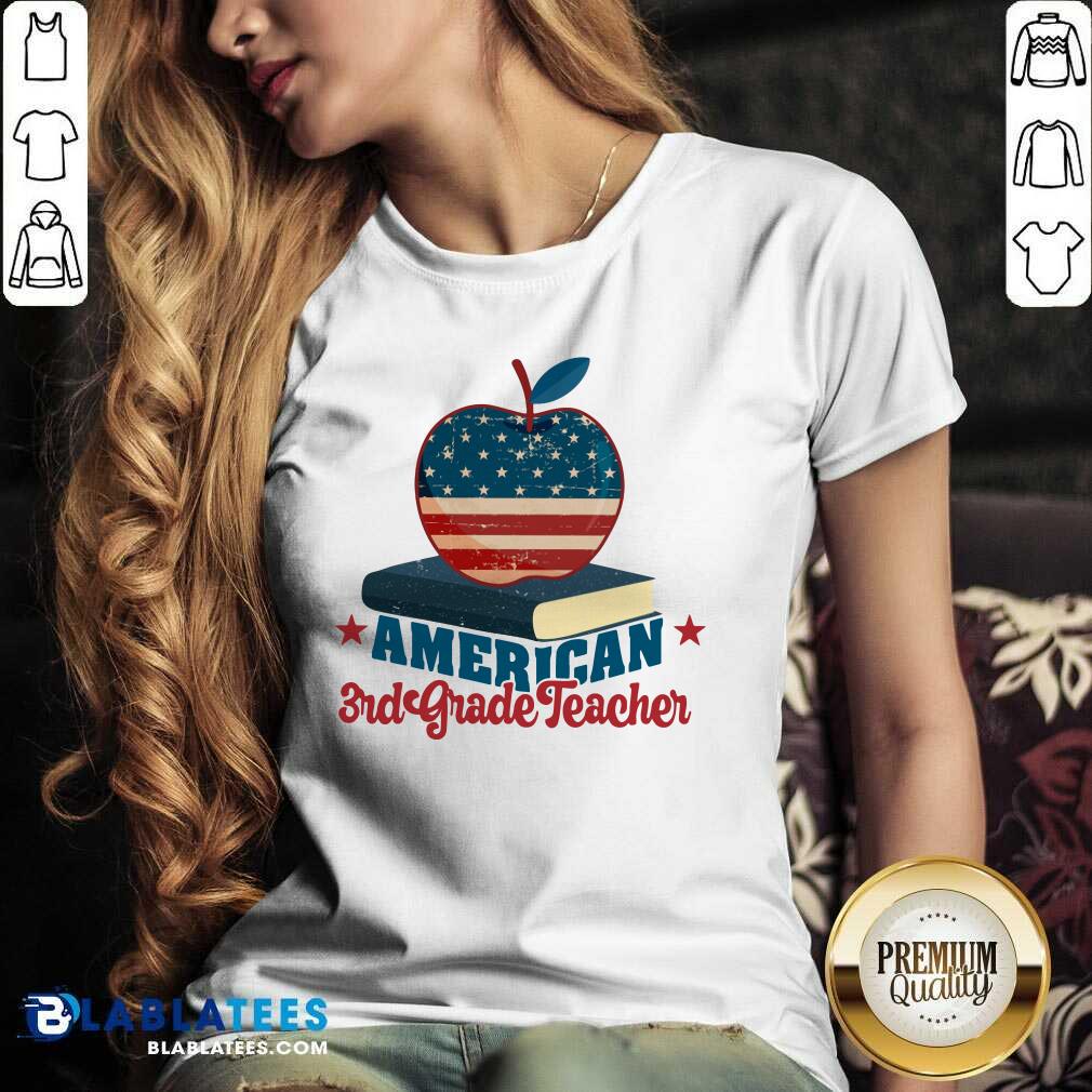 American 3rd Grade Teacher Apple And Book Shirt - Image 2