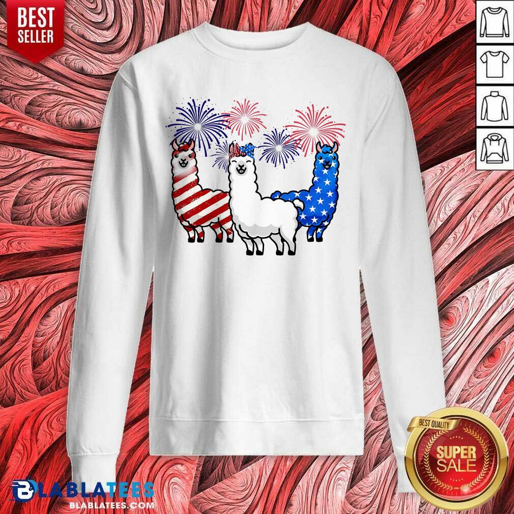 American Flag Colors Llama Lovers 4th Of July Shirt - Image 4
