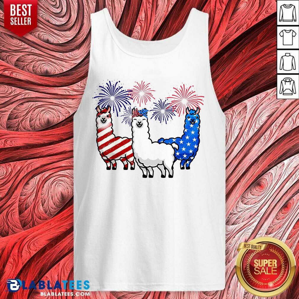 American Flag Colors Llama Lovers 4th Of July Shirt - Image 3