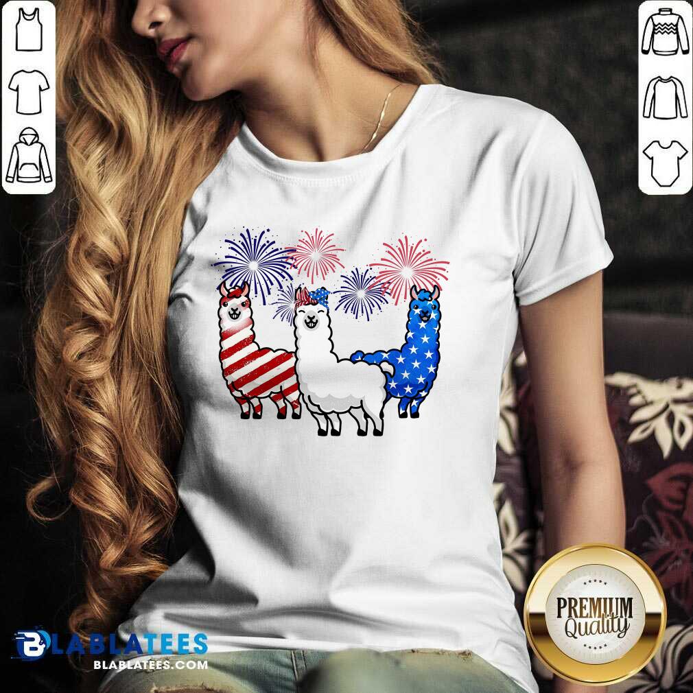 American Flag Colors Llama Lovers 4th Of July Shirt - Image 2
