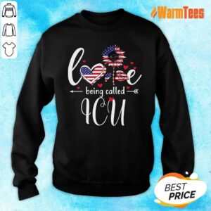 Alternative view of American Flag Sunflower Love Being Called ICU Shirt