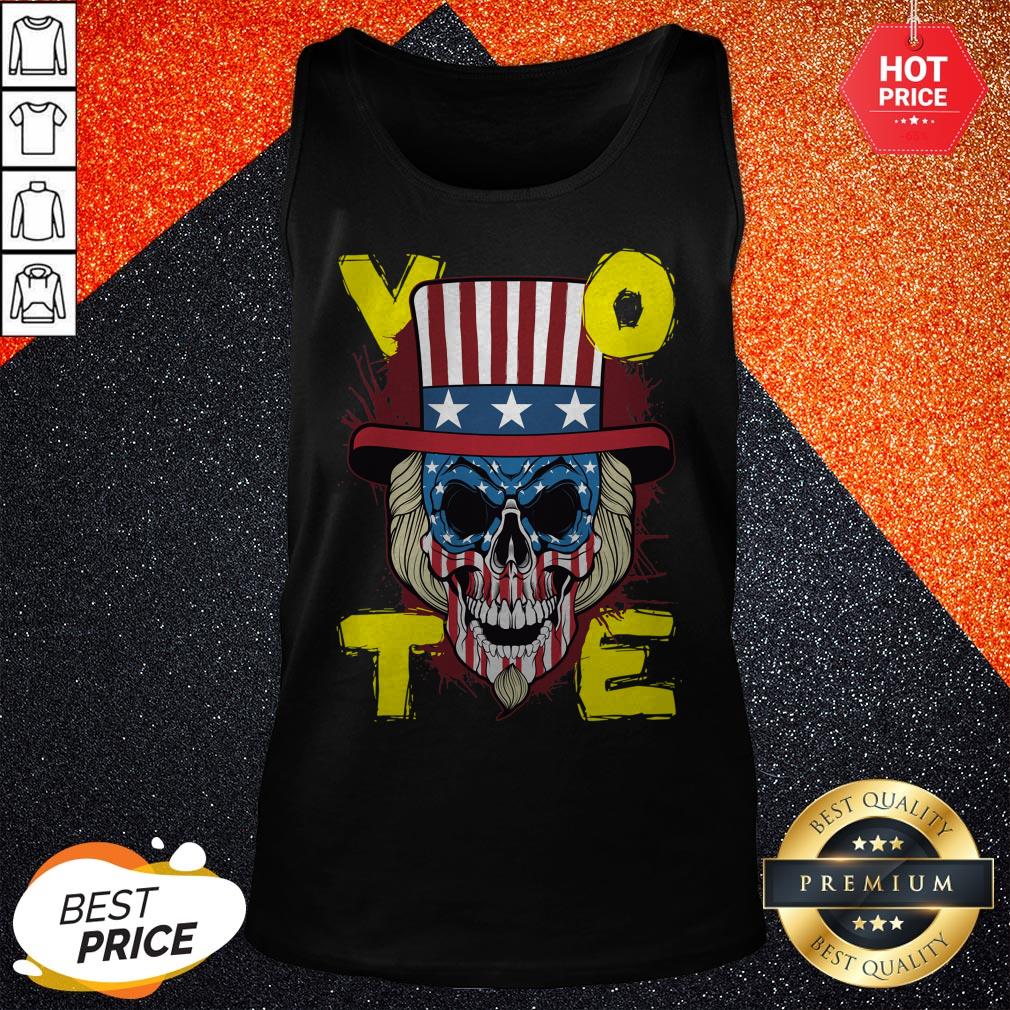 American Vote Skull Halloween Shirt - Image 3