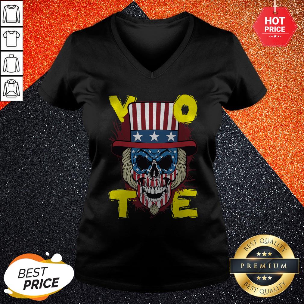 American Vote Skull Halloween Shirt - Image 2