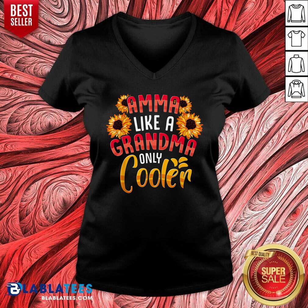 Amma Like A Grandma Only Cooler Sunflower Shirt - Image 3