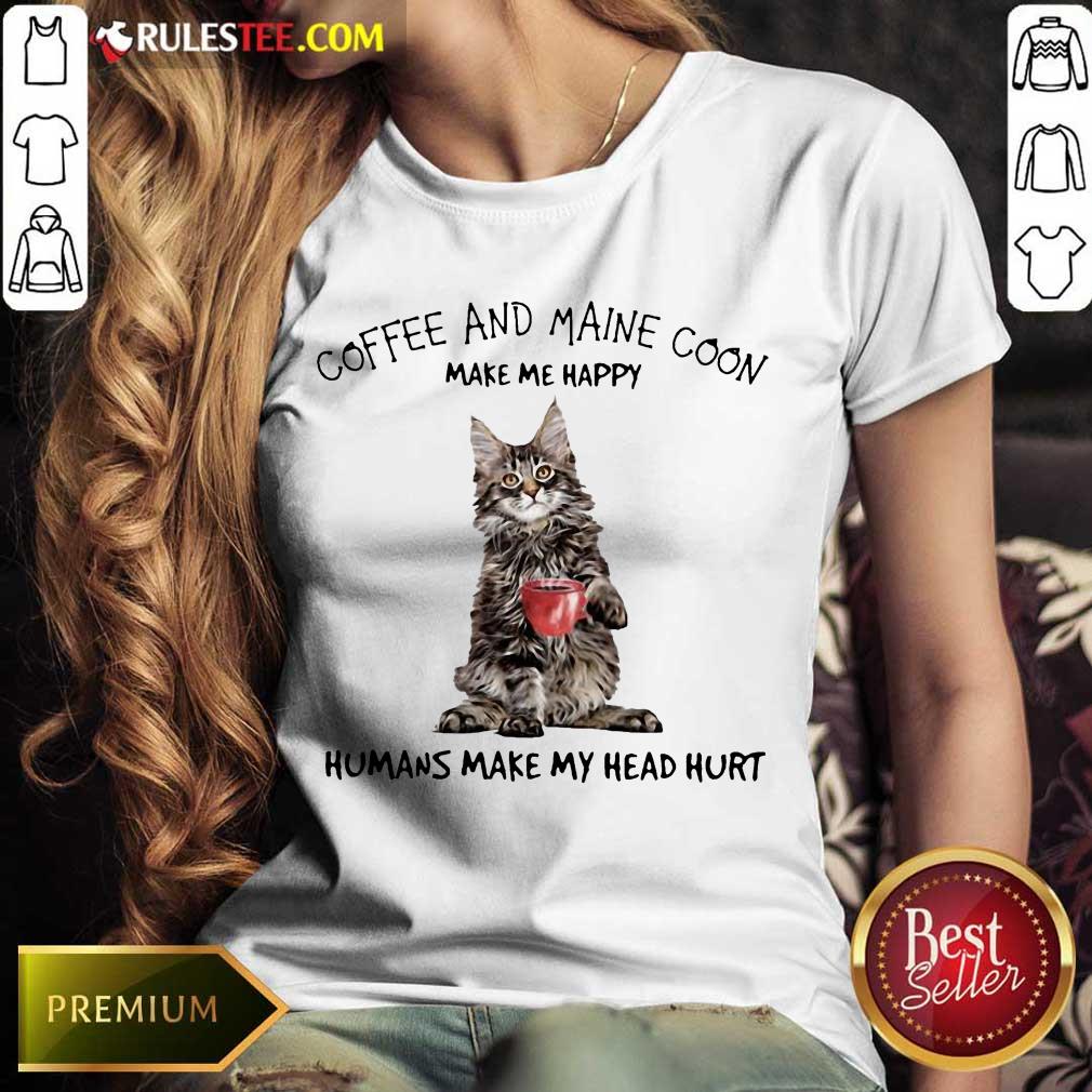 Amused Cat Coffee And Maine Coon Shirt - Image 2