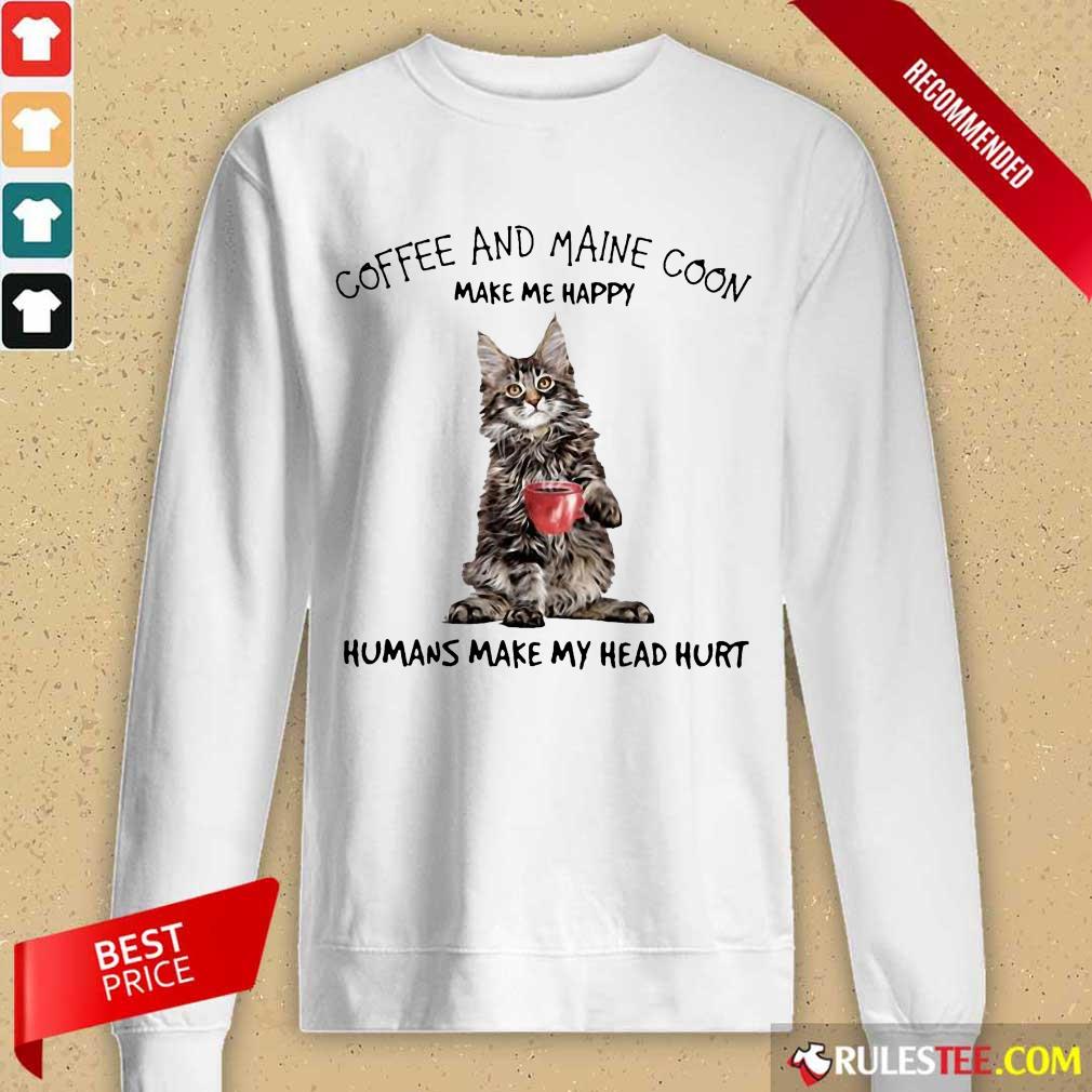 Amused Cat Coffee And Maine Coon Shirt - Image 5