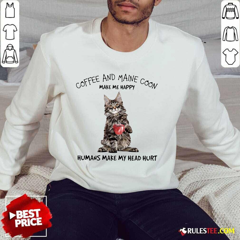 Amused Cat Coffee And Maine Coon Shirt - Image 4