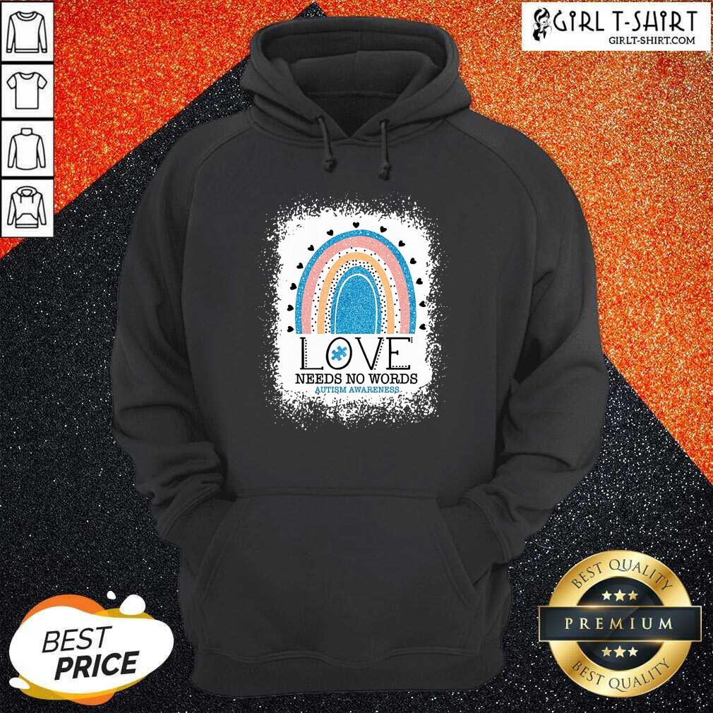 Appalled Love Needs No Words Autism Awareness Rainbow Shirt - Image 3