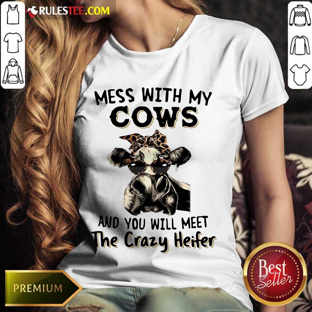 Appalled Mess With My Cows Crazy Heifer Shirt - Image 2